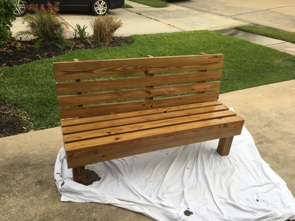 Reclaimed wood bench
